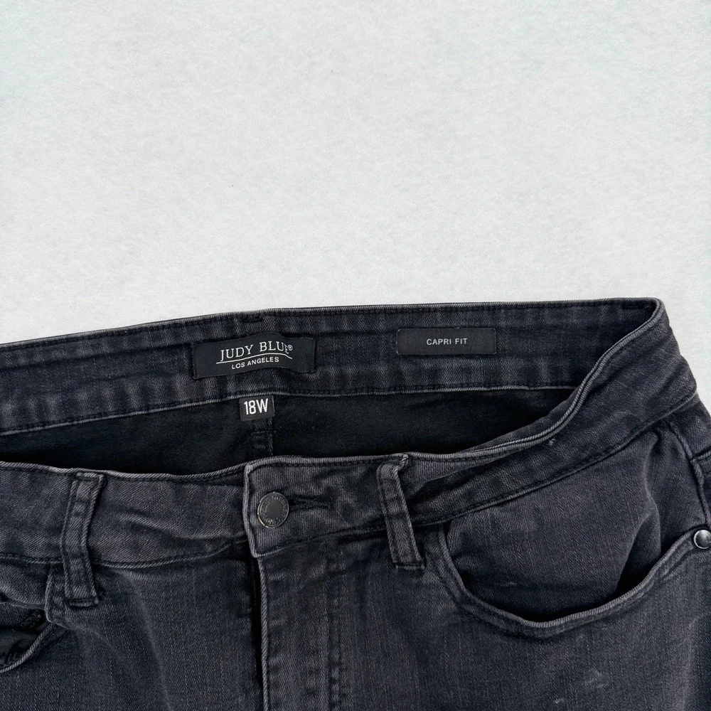 Judy Blue Black‎ Capri Fit Stretch Denim Jeans 18W JB88239 Womens Plus Size